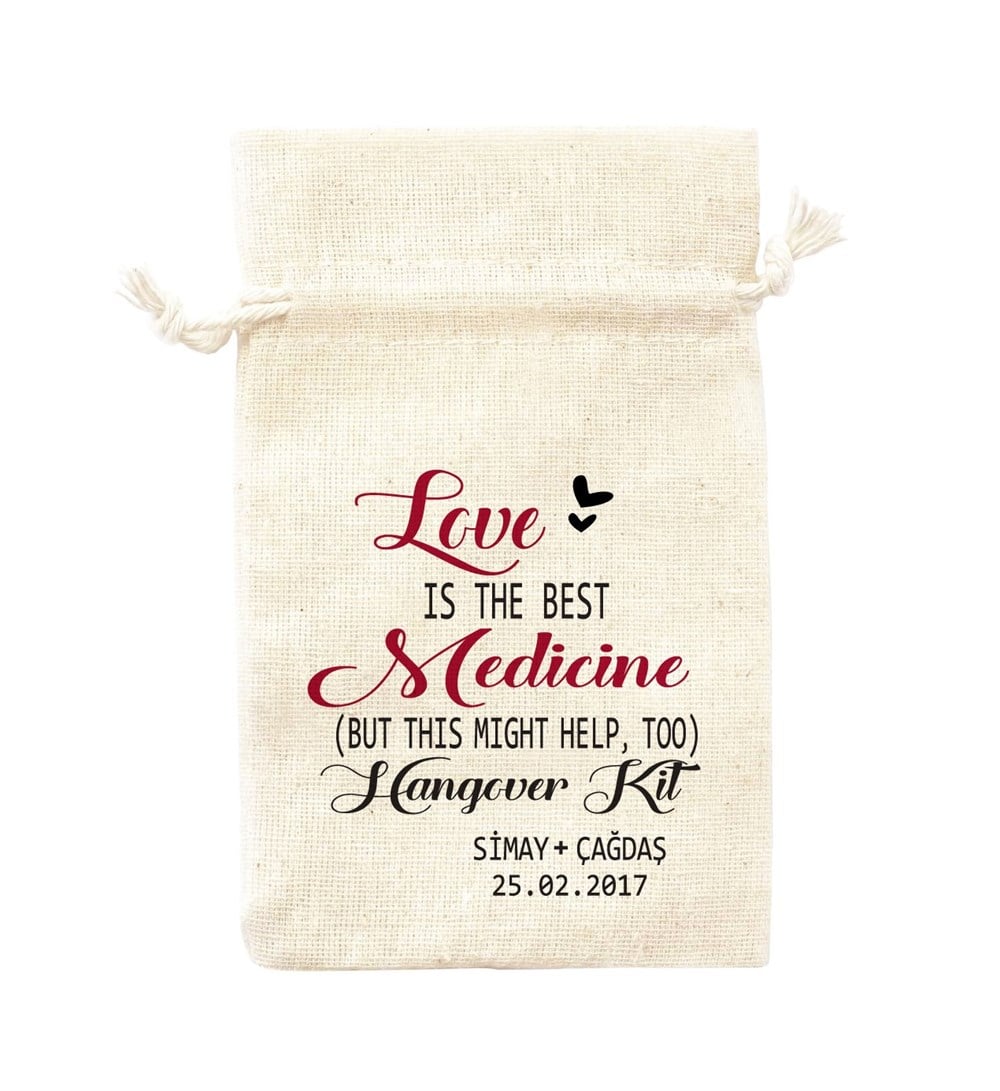 Love Is The Medıcıne Hangover Kıt İsim Baskılı Kese