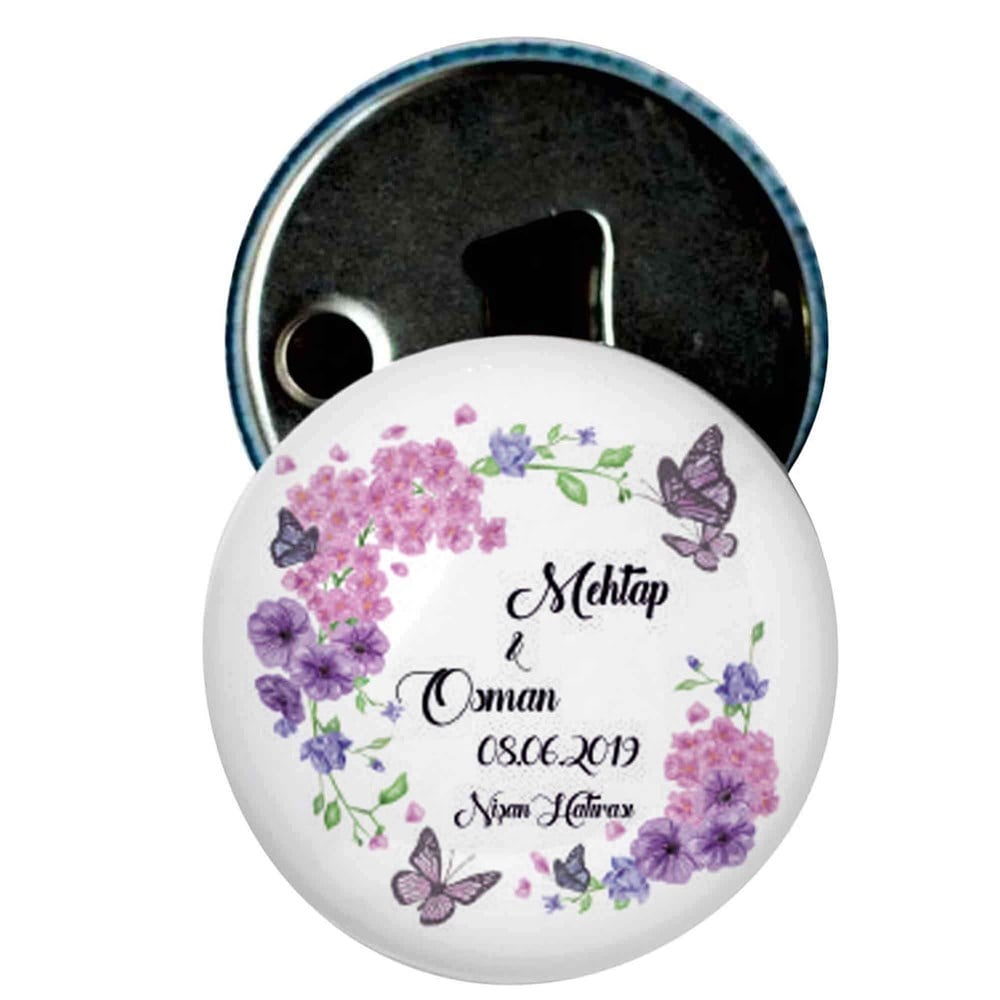 Nikah Şekeri Magnet  Kapak Açacak Flower Garden