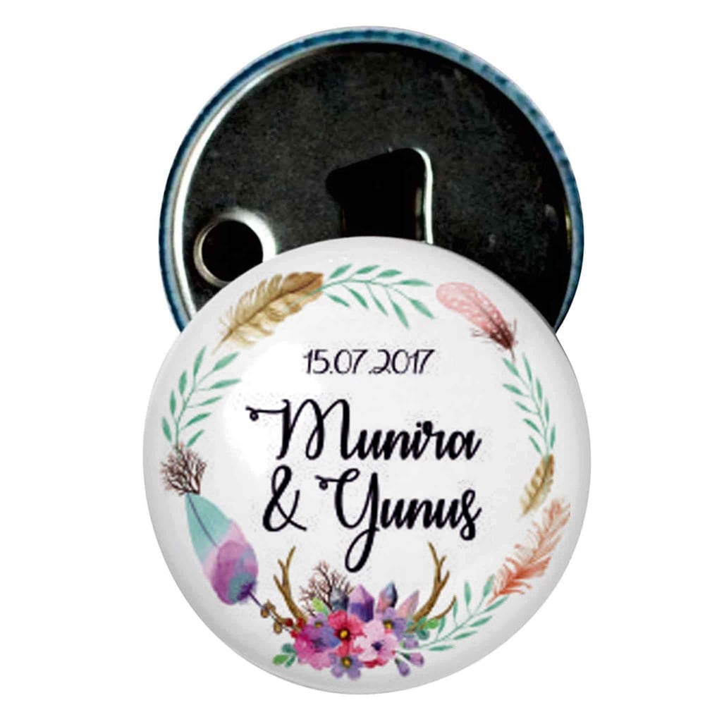 Nikah Şekeri Magnet Kapak Açacak Bahar Rüzgarı Çelenk