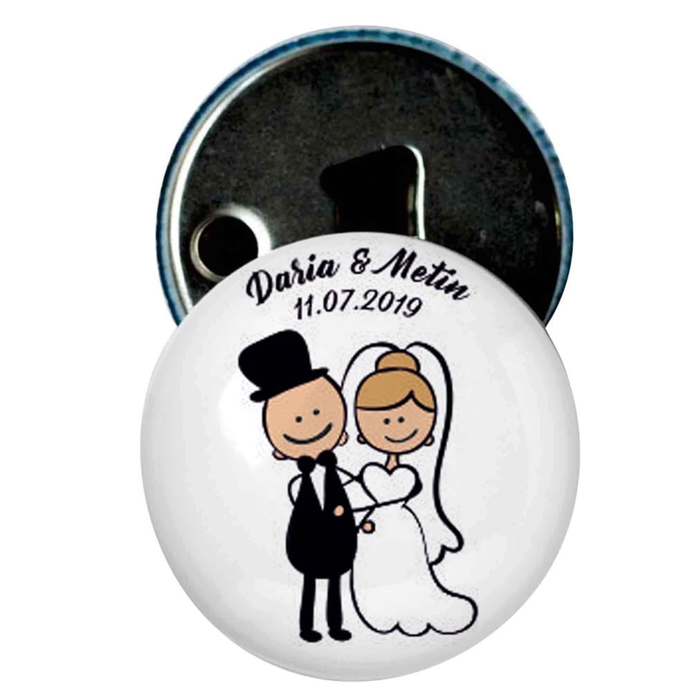 Nikah Şekeri Magnet Kapak Açacak Gelin Damat Elele