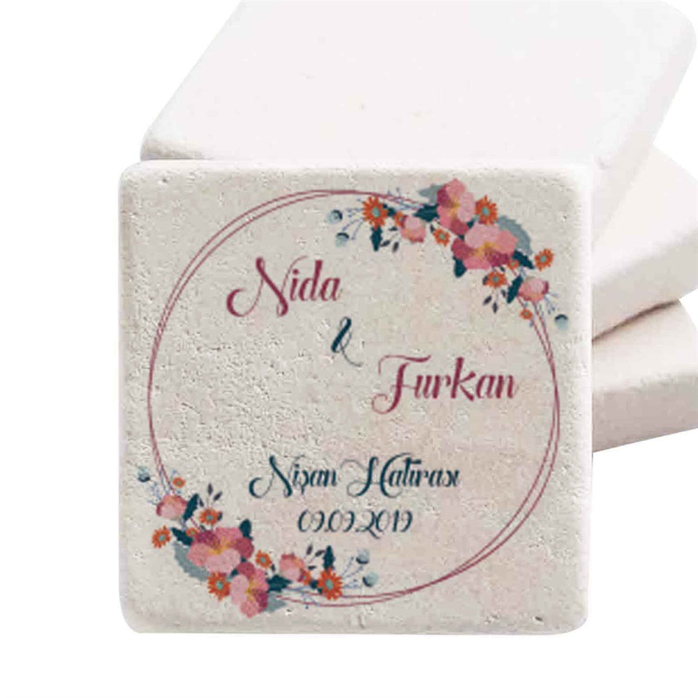 Taş Magnet Nikah Şekeri Nişan Hediyelik Düğün Çelenk