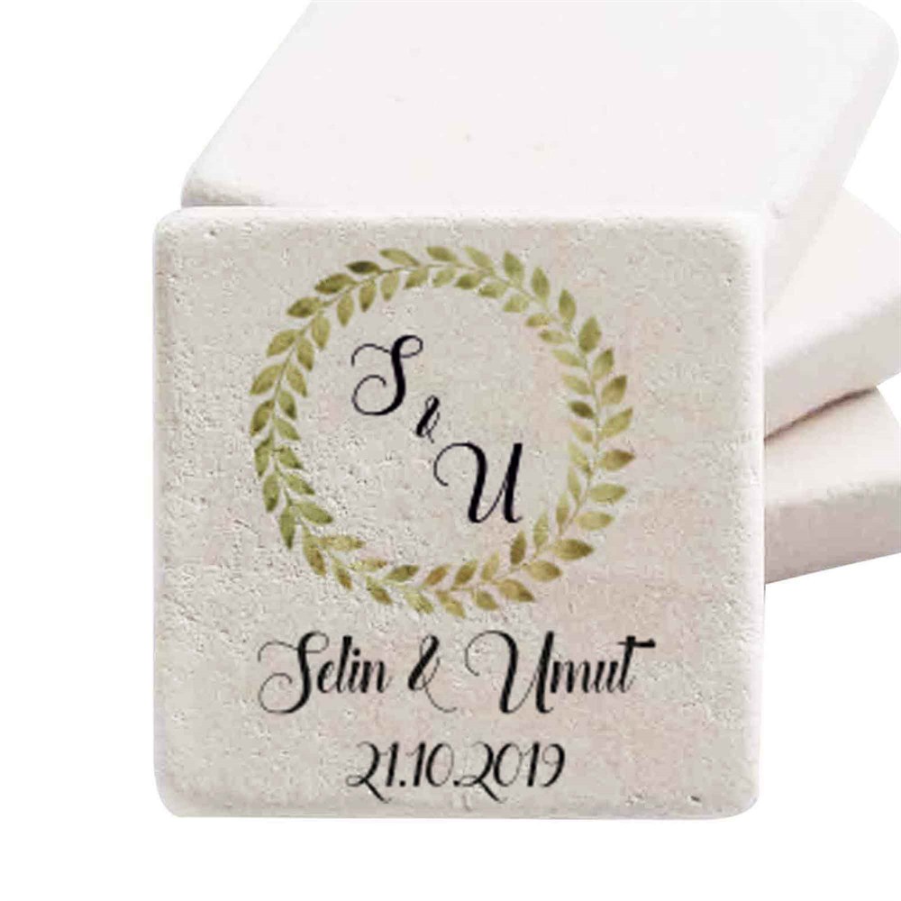 Taş Magnet Nikah Şekeri Nişan Hediyelik Gold Çelenk
