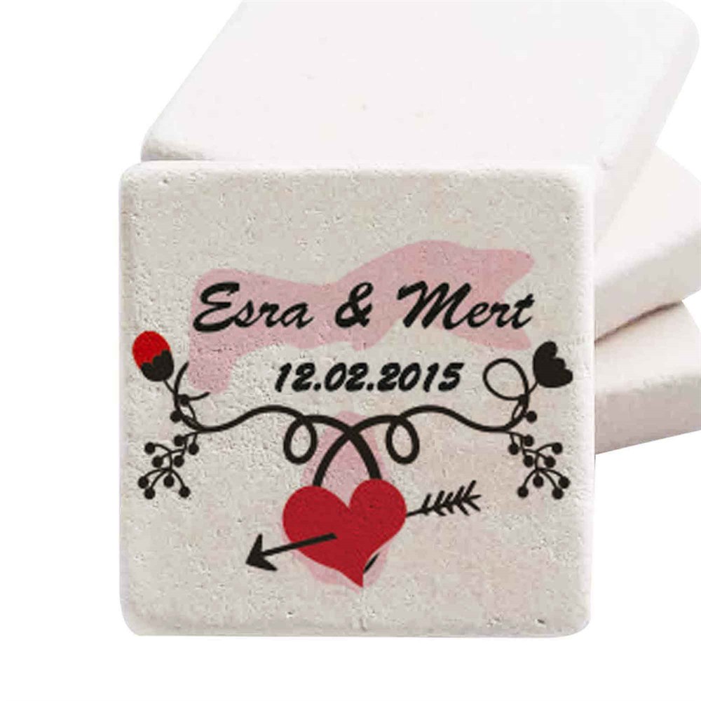 Taş Magnet Nikah Şekeri Nişan Hediyelik Vintage
