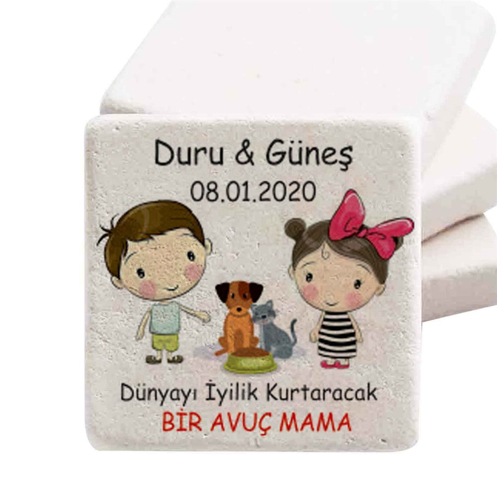 Taş Magnet Nikah Şekeri Nişan Hediyelik Dostluk Maması