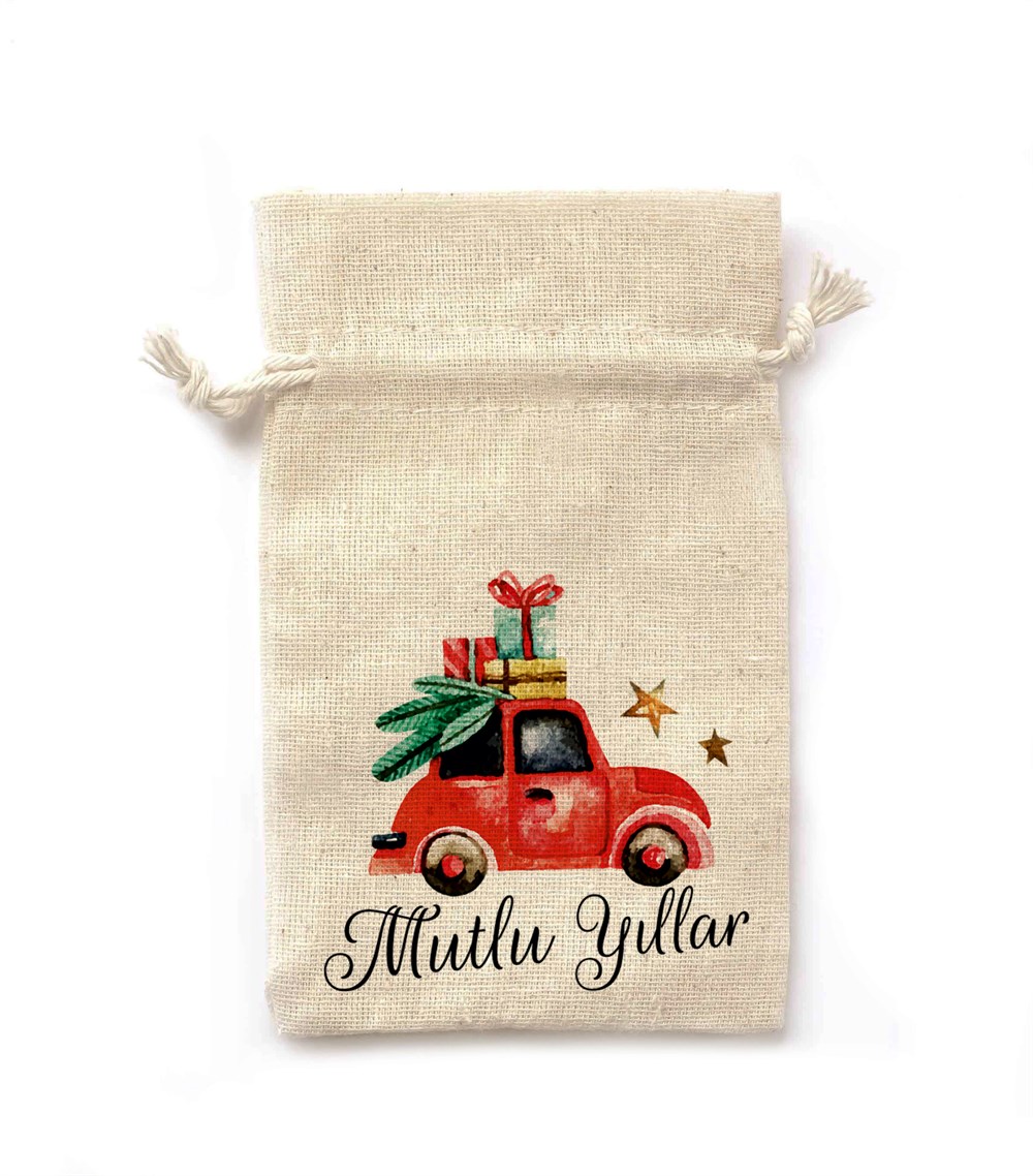 Yılbaşı Hediyesi Ham Bez Lavanta Kesesi Noel Baba ve Hediye Paketleri