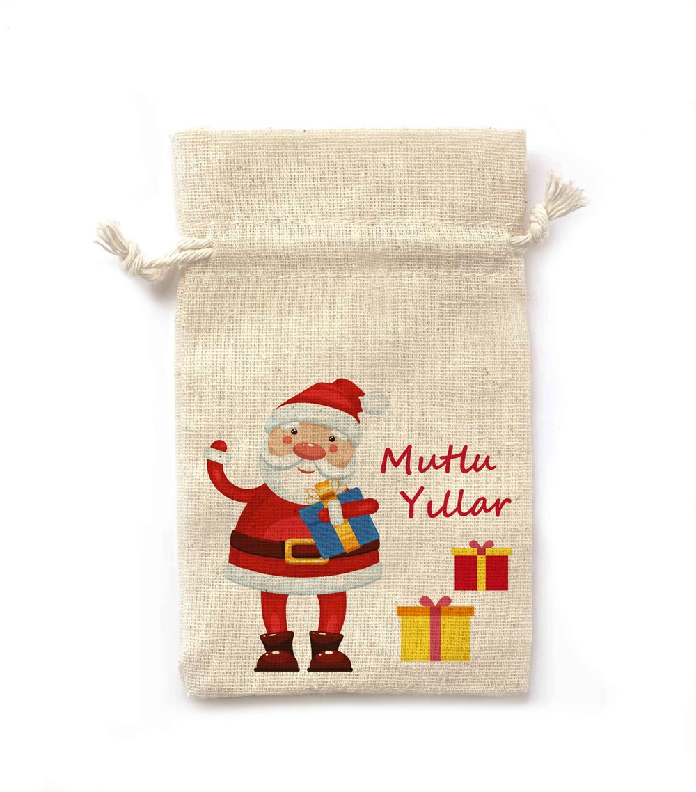 Yılbaşı Hediyesi Ham Bez Lavanta Kesesi Noel Baba ve Hediye Paketleri