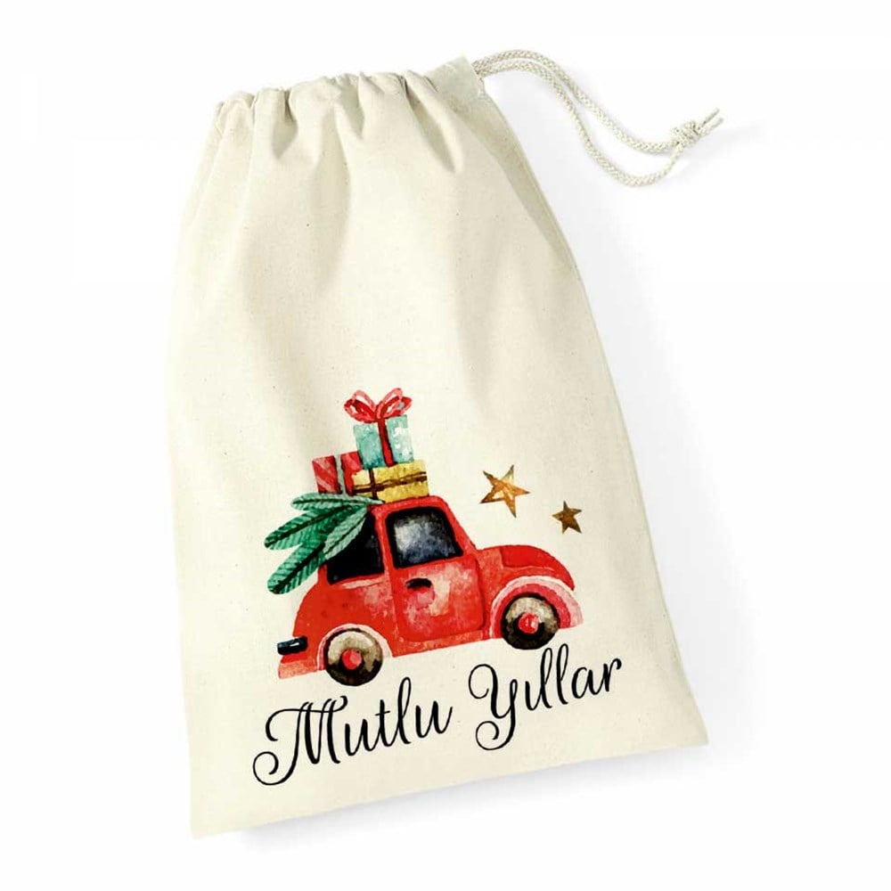 Yılbaşı Hediyesi Kesesi Büyük İpli Kese Noel Alışverişi