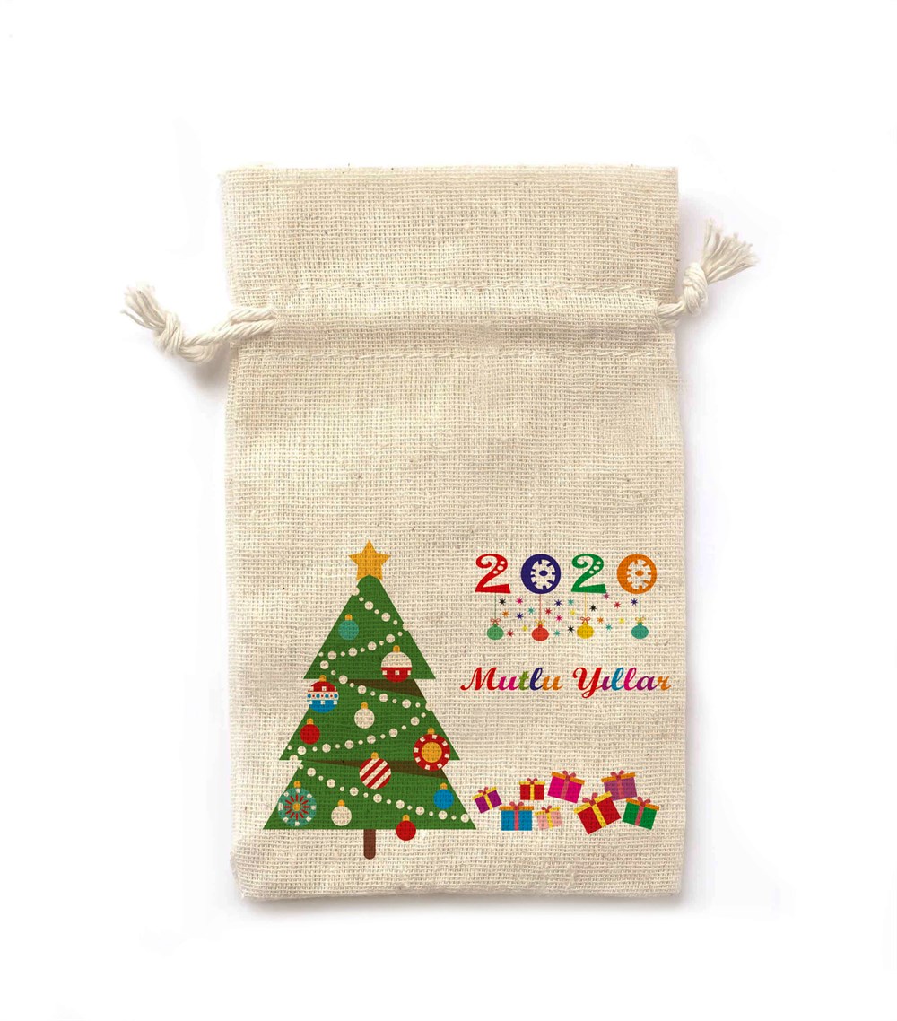 Yılbaşı Hediyesi Lavanta Kesesi Baskılı Kese 