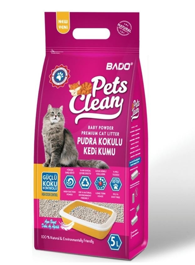 AksesuarlarBadoBado Pets Clean Bebek Pudrası Kokulu Kedi Kumu 5 L