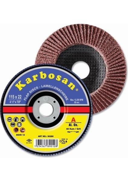 Kesici ve AşındırıcılarKARBOSANKarbosan 982970 Premium Line Flap Disk Zımpara 115x22.23 mm 40 Kum Konik