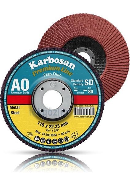 Kesici ve AşındırıcılarKARBOSANKarbosan 982985 Premium Line Flap Disk Zımpara 115x22.23 mm 80 Kum Konik
