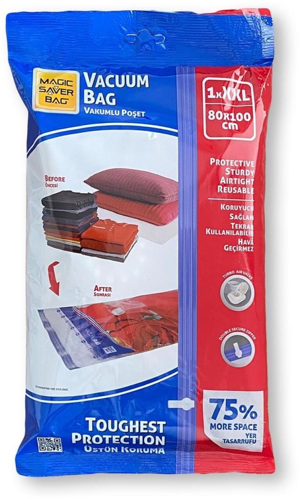 Ev GereçleriMagic Saver BagMagic Saver Bag Vakumlu Hurç Poşet Tekli 80x100 Cm XXL 