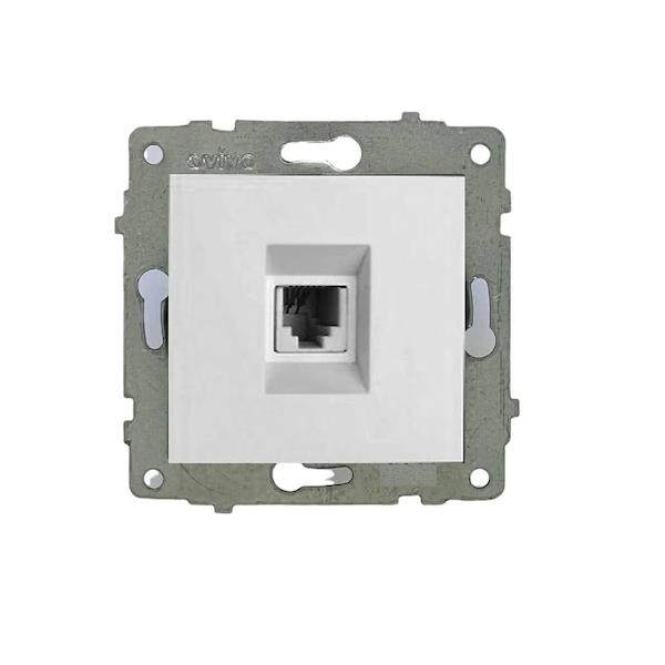 Tesisat MalzemeleriOvivoOvivo Beyaz Numeris Telefon Prizi M+K  1*Rj11-623K 4 Kontak