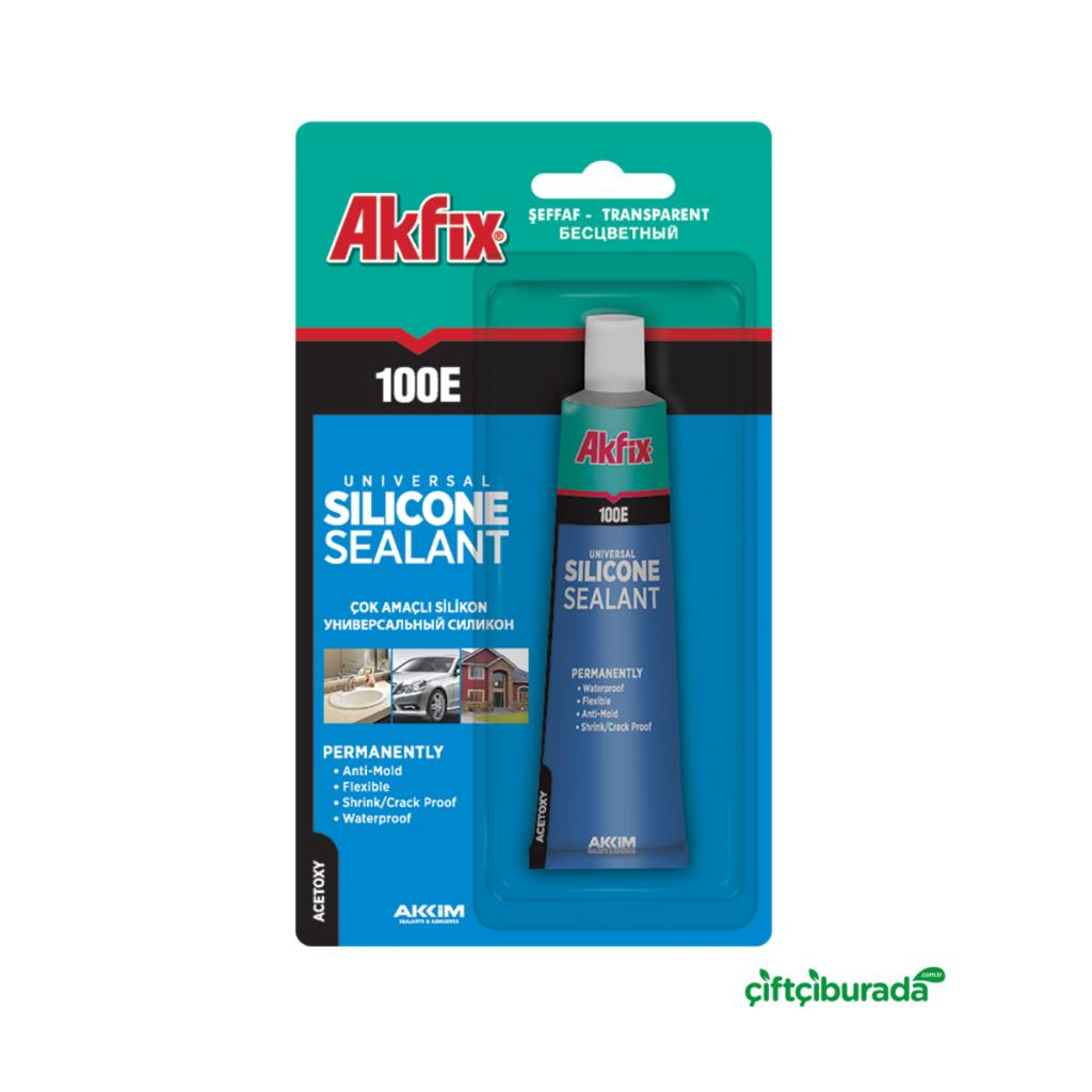 Yapıştırıcı ve BantlarAKFİXAkfix 100e Genel Amaçlı Silikon Şeffaf Tüp 50 Ml