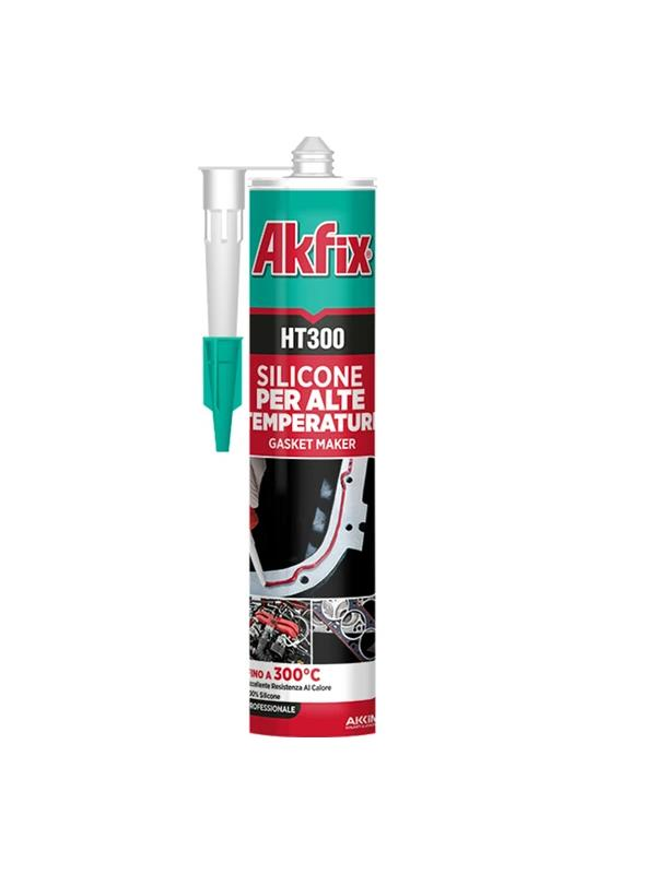 Slikon & TabancalarıAKFİXAkfix Ht300 Rtv Yüksek Isı Silikonu 280 ML Kırmızı