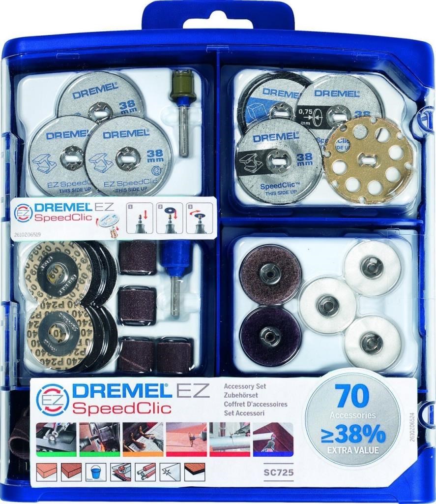 Hobi Alet ve ÜrünleriDREMELDremel Sc725 Speedclic 70 Parça Çok Amaçlı Aksesuar Seti