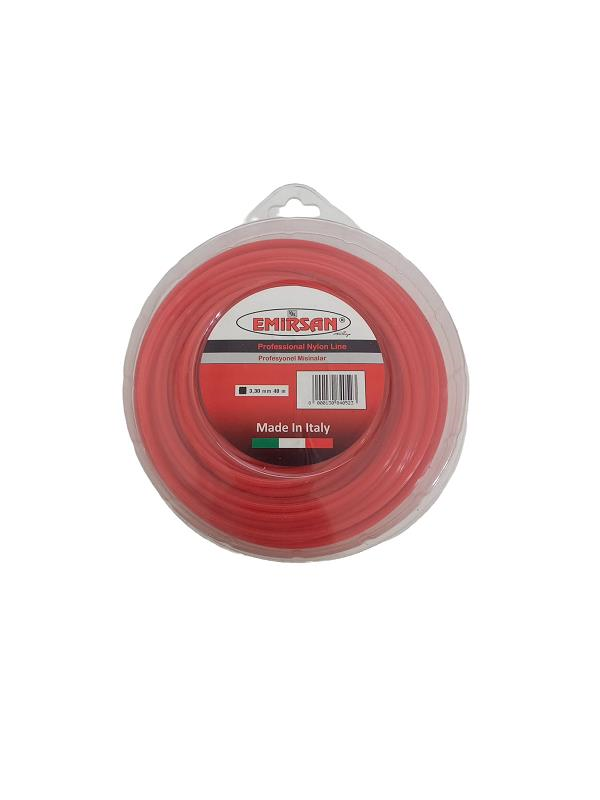 Tırpan Makinesi AksesuarlarıEmirsanEmirsan 4 Köşe Tırpan Misinası 3,30 mm 40 mt Kırmızı