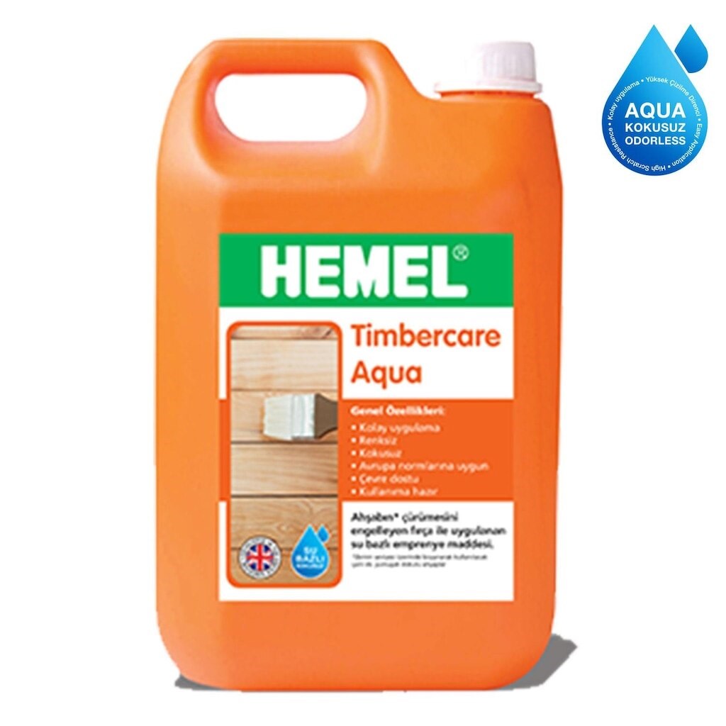  İç Cephe Duvar & Tavan BoyalarıHEMELHemel Timbercare Aqua Emprenye 5 lt - Şeffaf