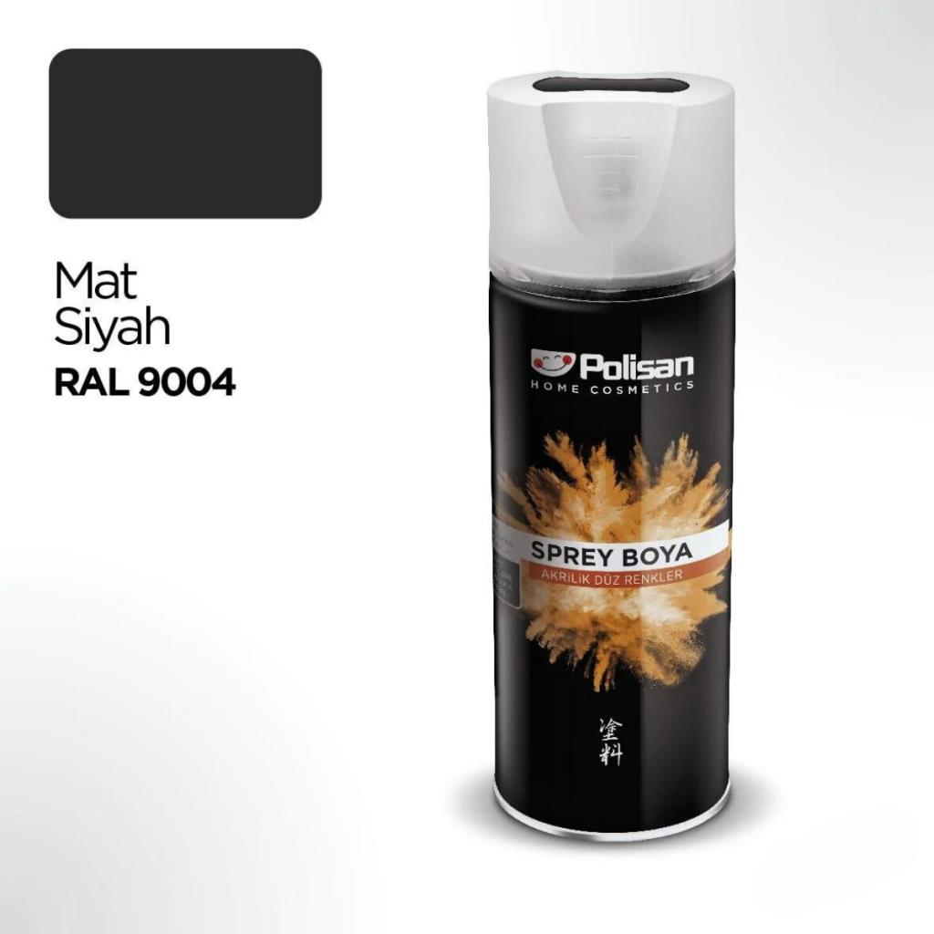 Sprey BoyaPOLİSANPolisan Akrilik Mat Siyah Sprey Boya 400 ml - RAL 9004
