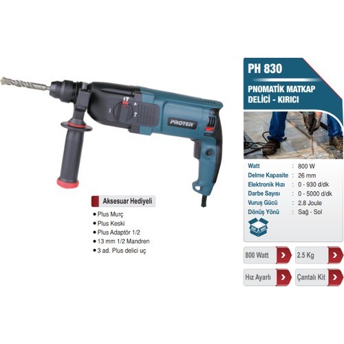 Hilti & KırıcıProterProter Ph 830 Pnömatik Kırıcı Delici Matkap