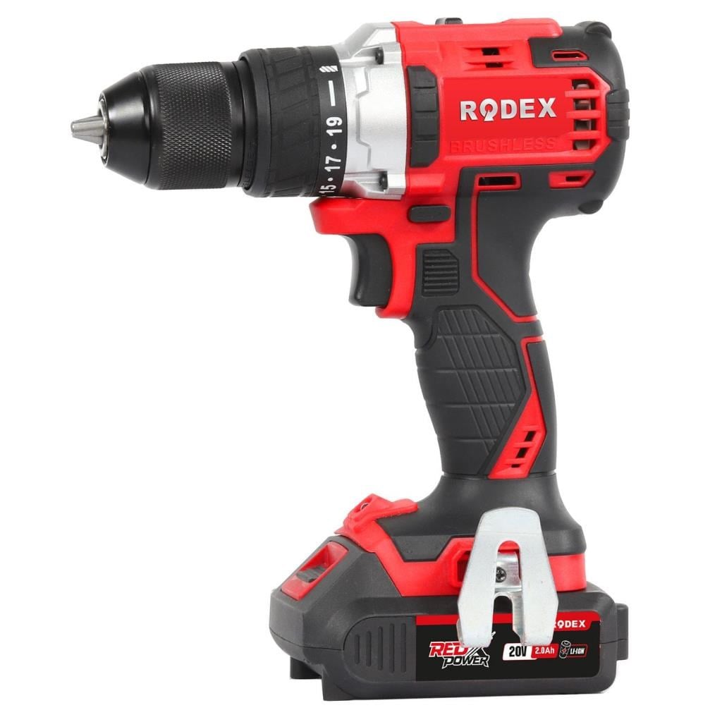 Vidalama ÇeşitleriRODEXRodex RPX2330F Kömürsüz Motor Matkap 20V Li-ON Çift Akülü Vidalama 