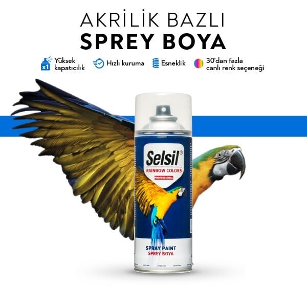 Sprey BoyaSelsilSelsil Rainbow 400ml Trafik Sarı