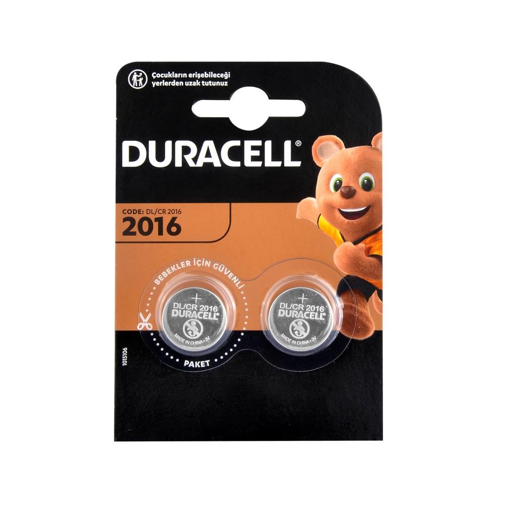 Duracell CR2016 Lithium 3V Pil 2li