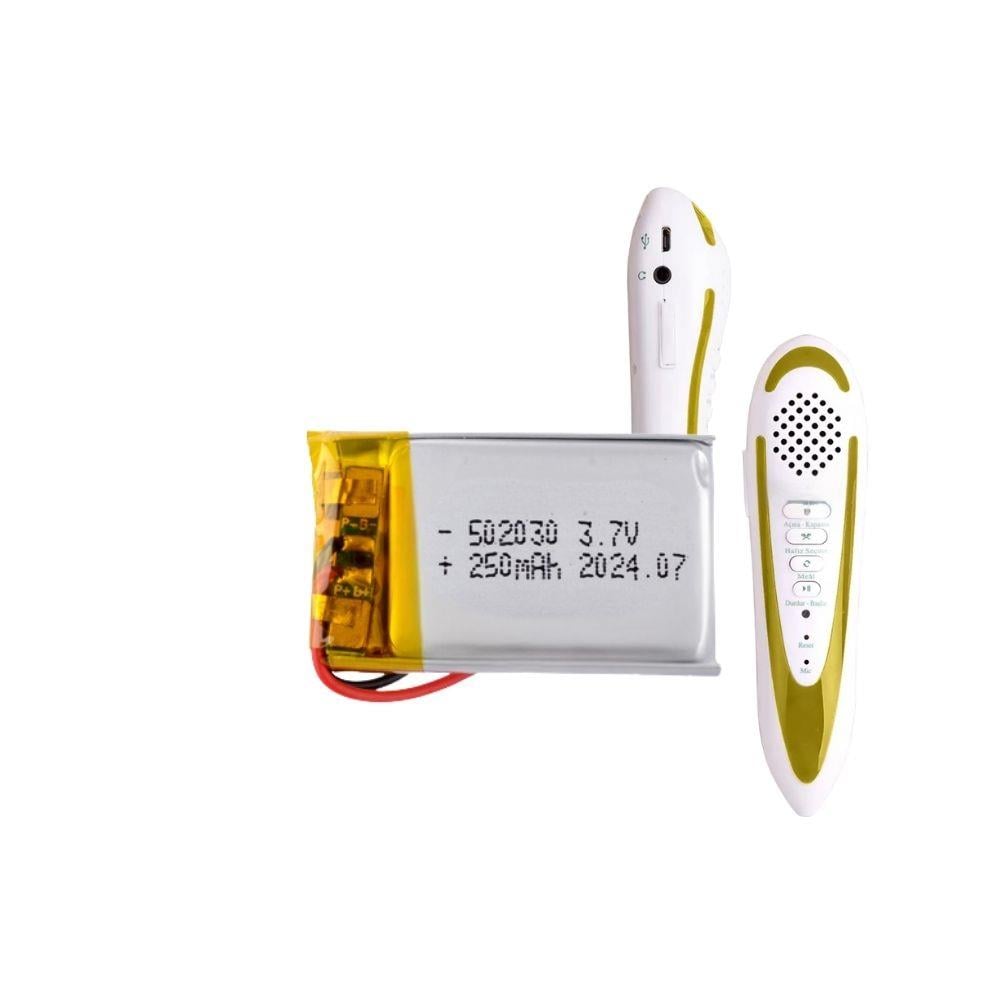 Lithium Polymer 3.7V 250 mAh Kuran Okuyan Kalem Pili