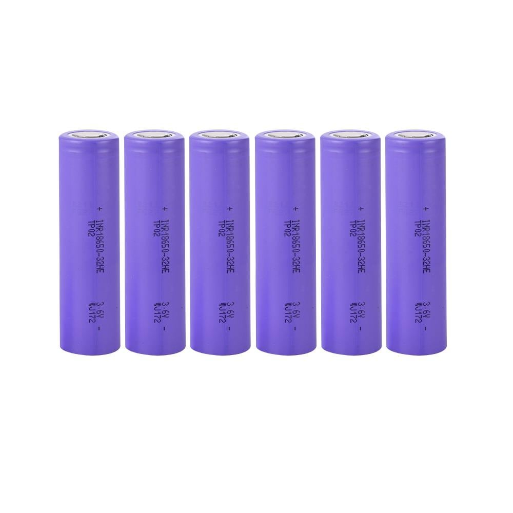 Tenpower INR18650-32HE - 3.7V 3200 Mah Li-ion Şarjlı Pil - 10A 6 Lı Paket