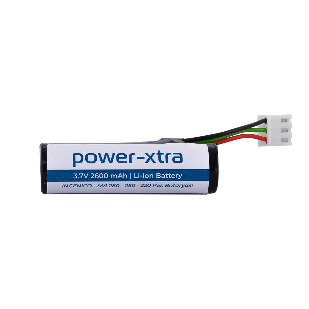 Power-Xtra - INGENICO - iWL280 - 250 - 220 Pos Bataryası - 3.7V 2600mAh Li-ion Batarya