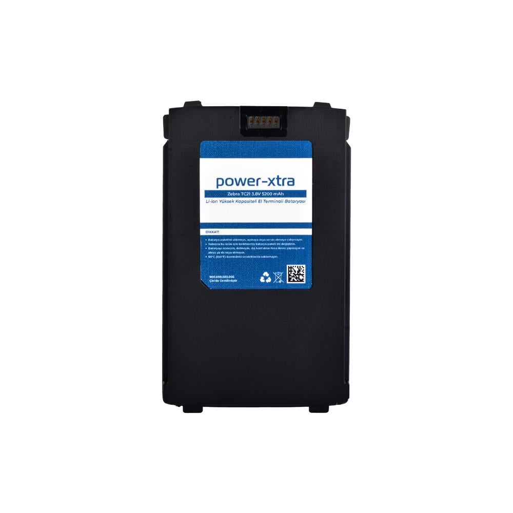 Power-Xtra - Zebra TC21 3.7V  5200mAh Li-ion El Terminali Bataryası