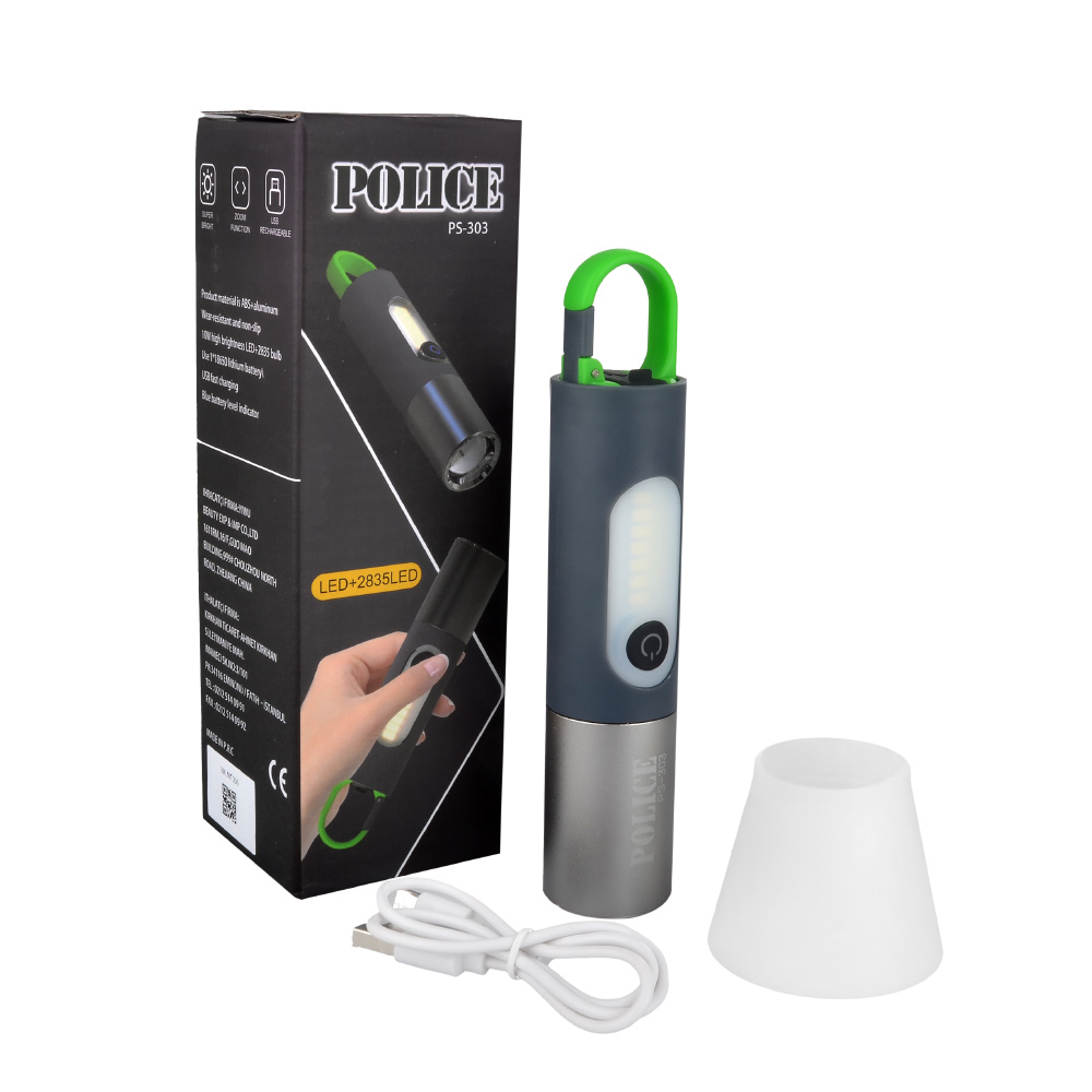 Police PS-303 Şarjlı Kamp + Çalışma Feneri