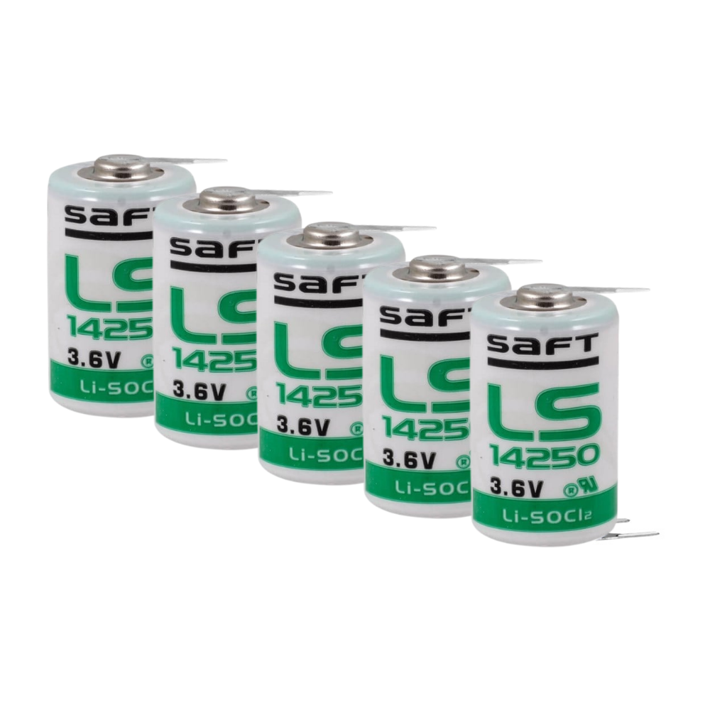 Saft LS14250 - 1/2 AA 3.6V Li-SOCI2 3PT Lithium Pil - 3 Pinli (5 Li Paket)