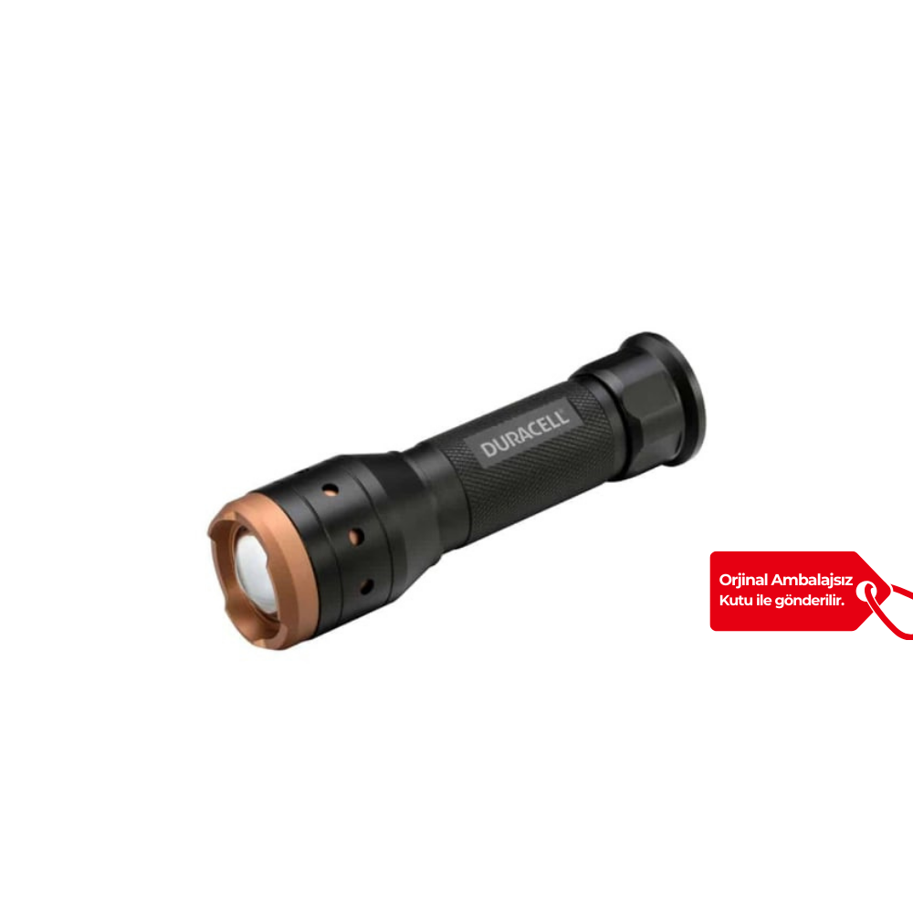 Duracell 350 Lümen Ledli Odaklanabilir Alüminyum El Feneri + 3 AAA Piller Dahil - K