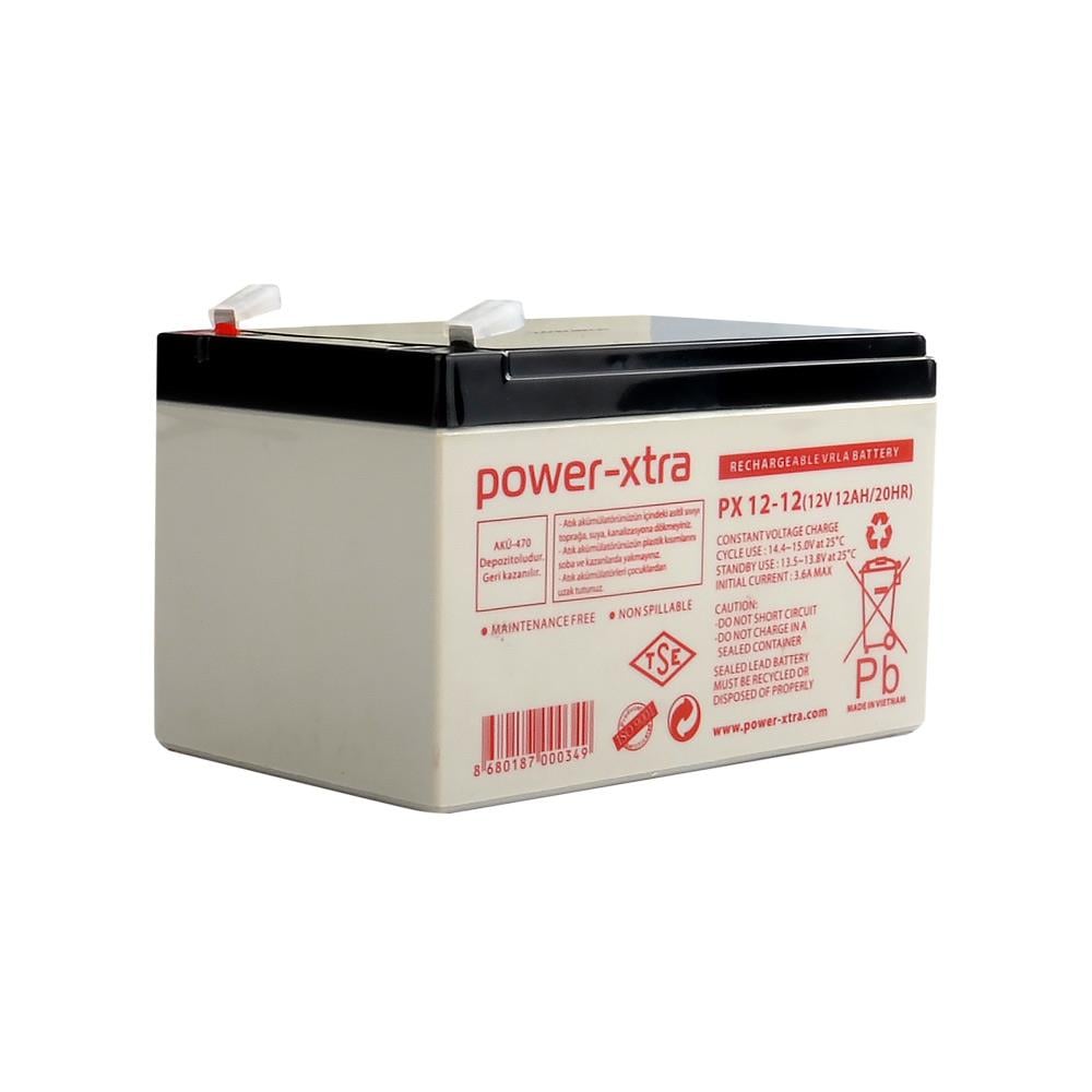 Power-Xtra PX12-12 - 12V 12 Ah Bakımsız Kuru Akü -F2