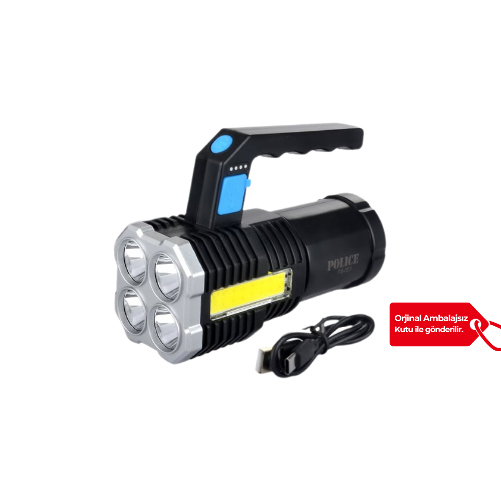 Police PS-353 Power+Cob Ledli Şarjlı El Feneri - K