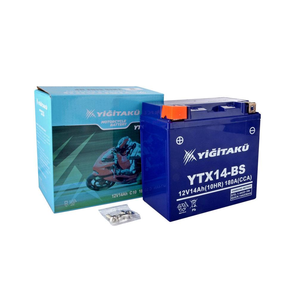 Yiğit 12V 14Ah (C10) Motosiklet Aküsü YTX14-BS
