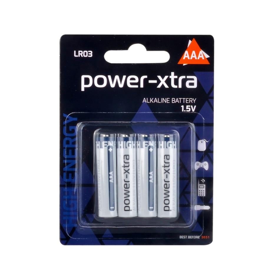 Power-Xtra LR03/AAA Size Alkaline Pil - 4lü Blister