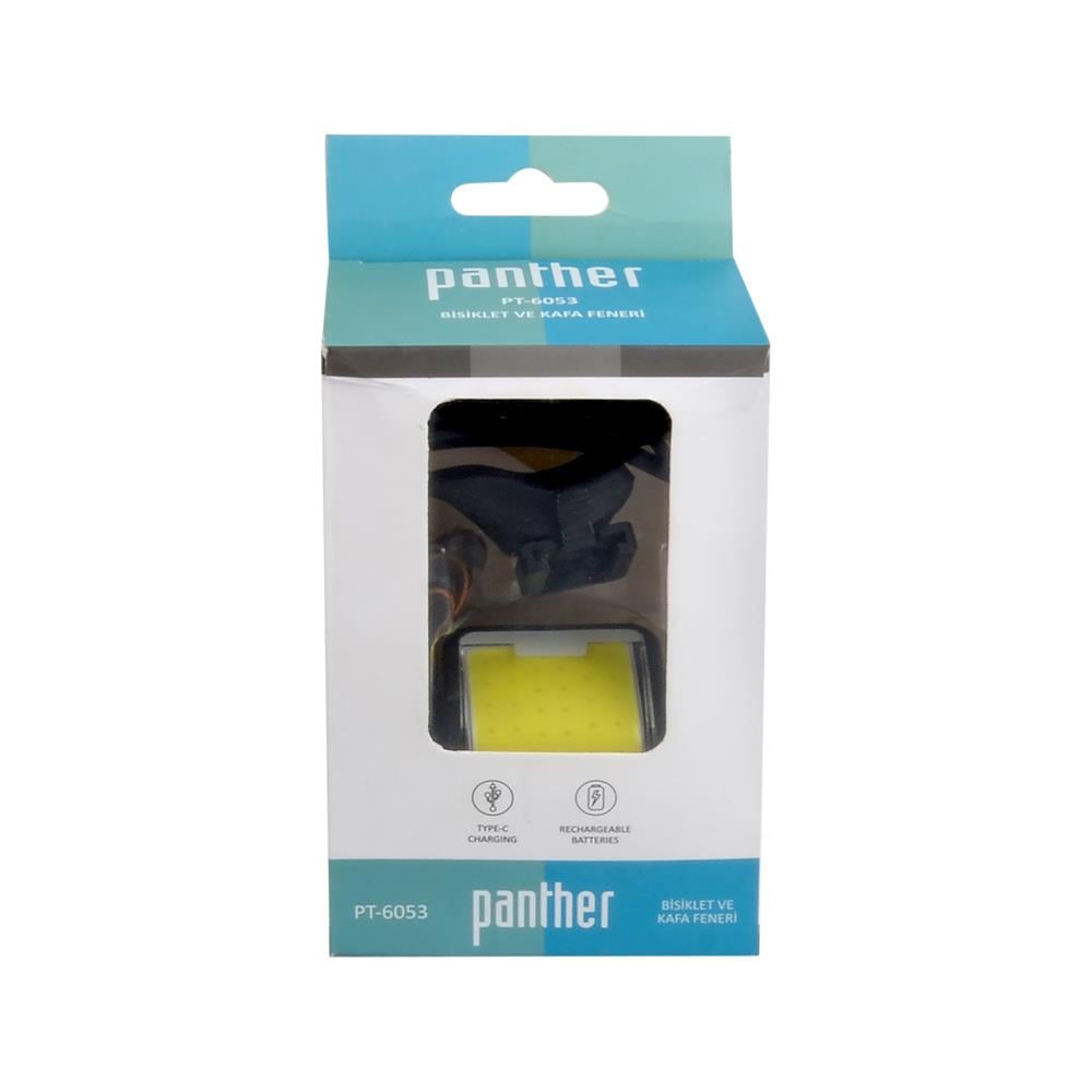 Panther PT-6053 Ledli Şarjlı Kafa + Bisiklet Feneri