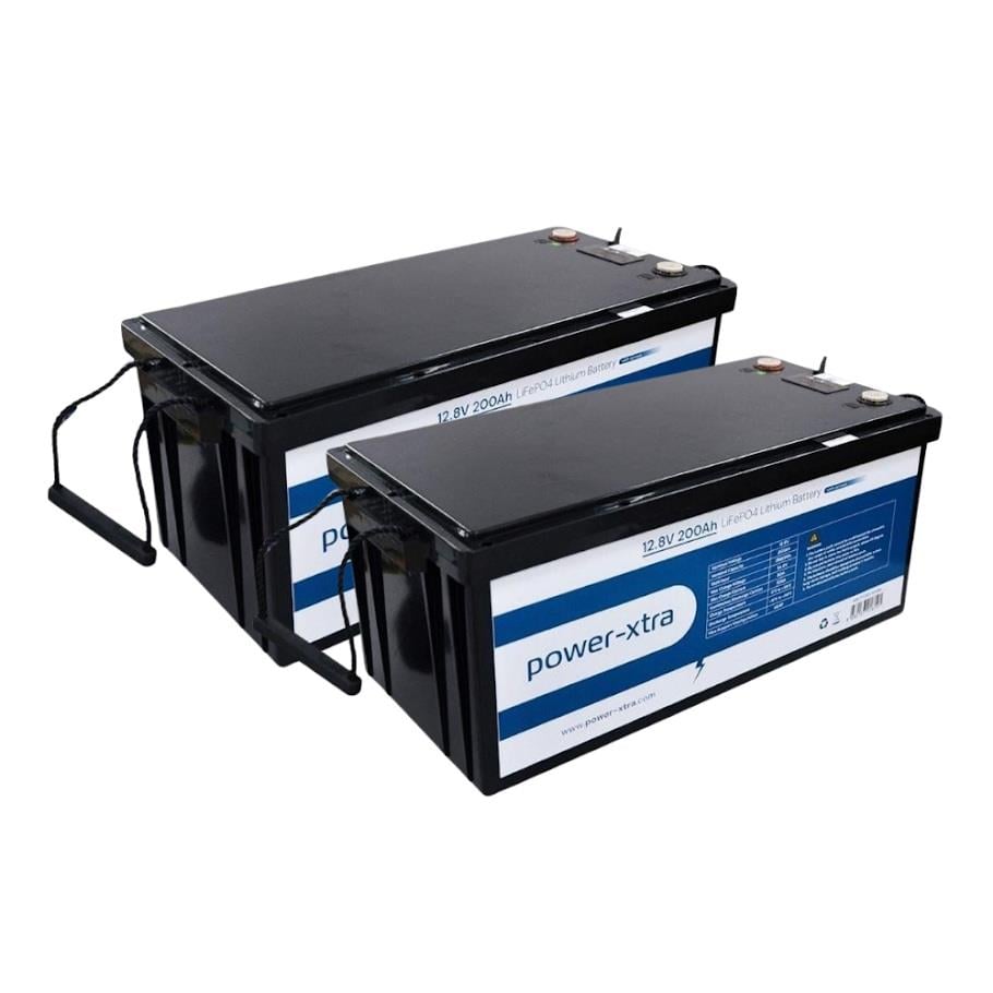 Power-Xtra 12.8V 200Ah LiFePO4 Lityum Akü - Ekranlı - Siyah Kutu 2 li