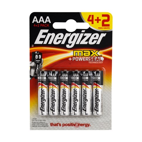 Energizer Max AAA İnce Kalem Pil 4+2 6lı Blister