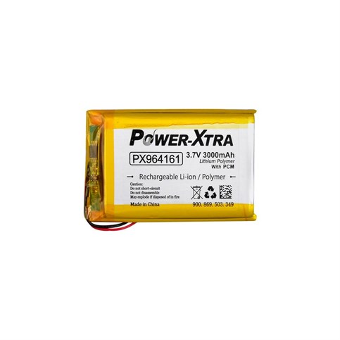 Power-Xtra PX964161 - 3.7V 3000 mAh Li-Polymer Pil - Devreli - 3.0A