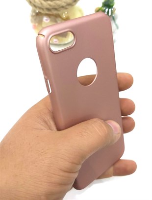 İphone 7 Sert Düz Model Kılıf Pudra Renk