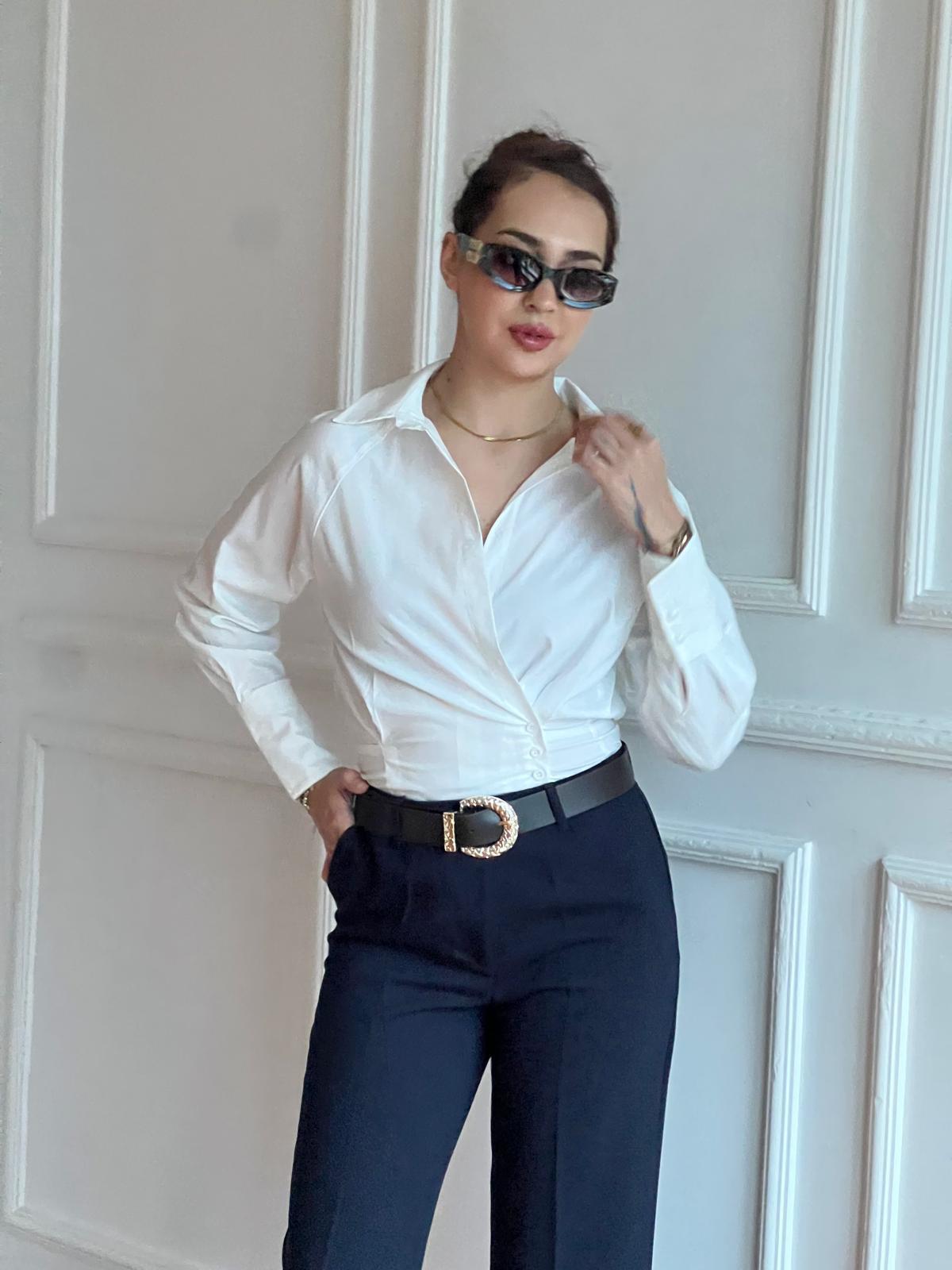 Arkası Pileli Gömlek 29535 Ekru