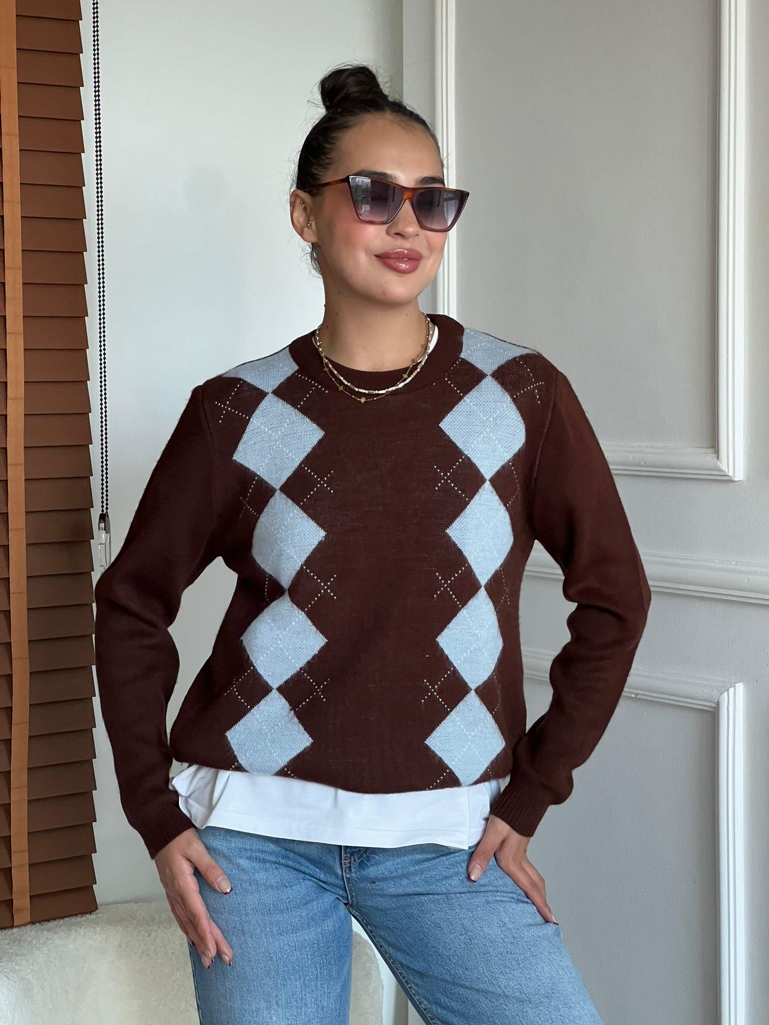 Baklava Desen Kazak 609097 Bebe Mavisi