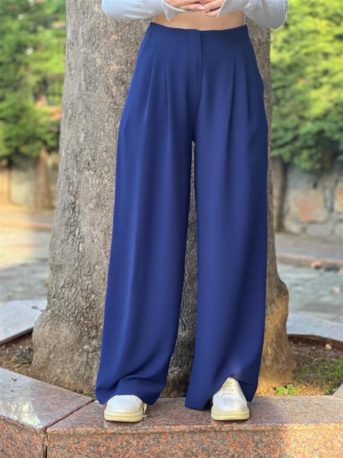 Beli Lastikli Palazzo Pantolon 40159 Lacivert