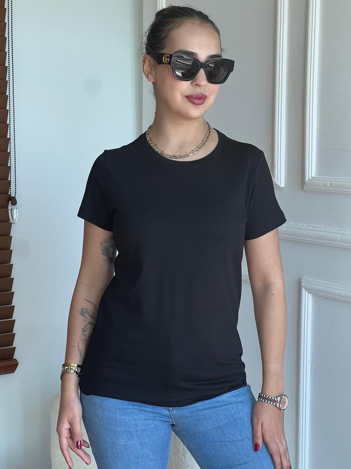 Bisiklet Yaka Tshirt 32852 Siyah