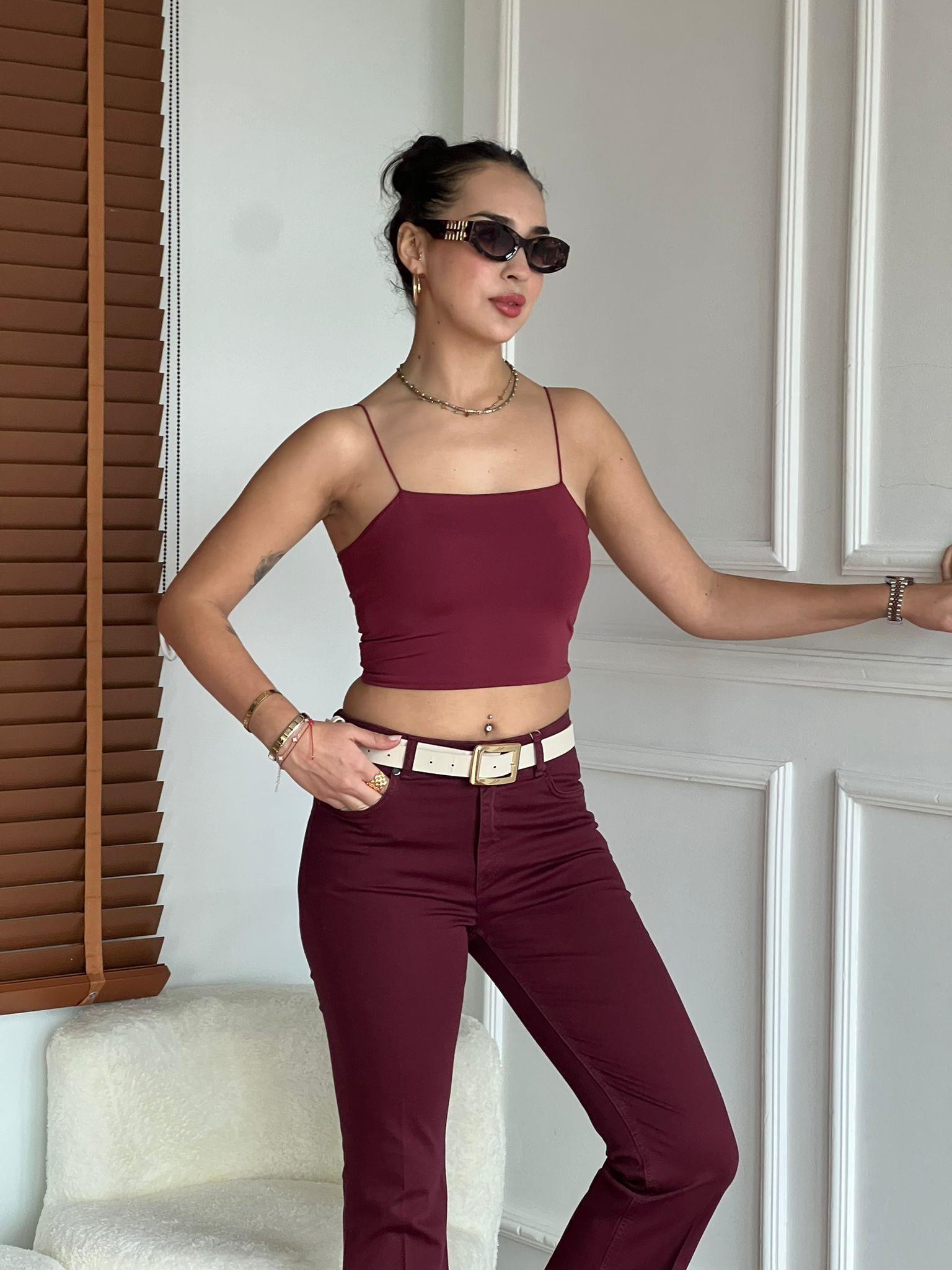 Crop Top 24049 Bordo