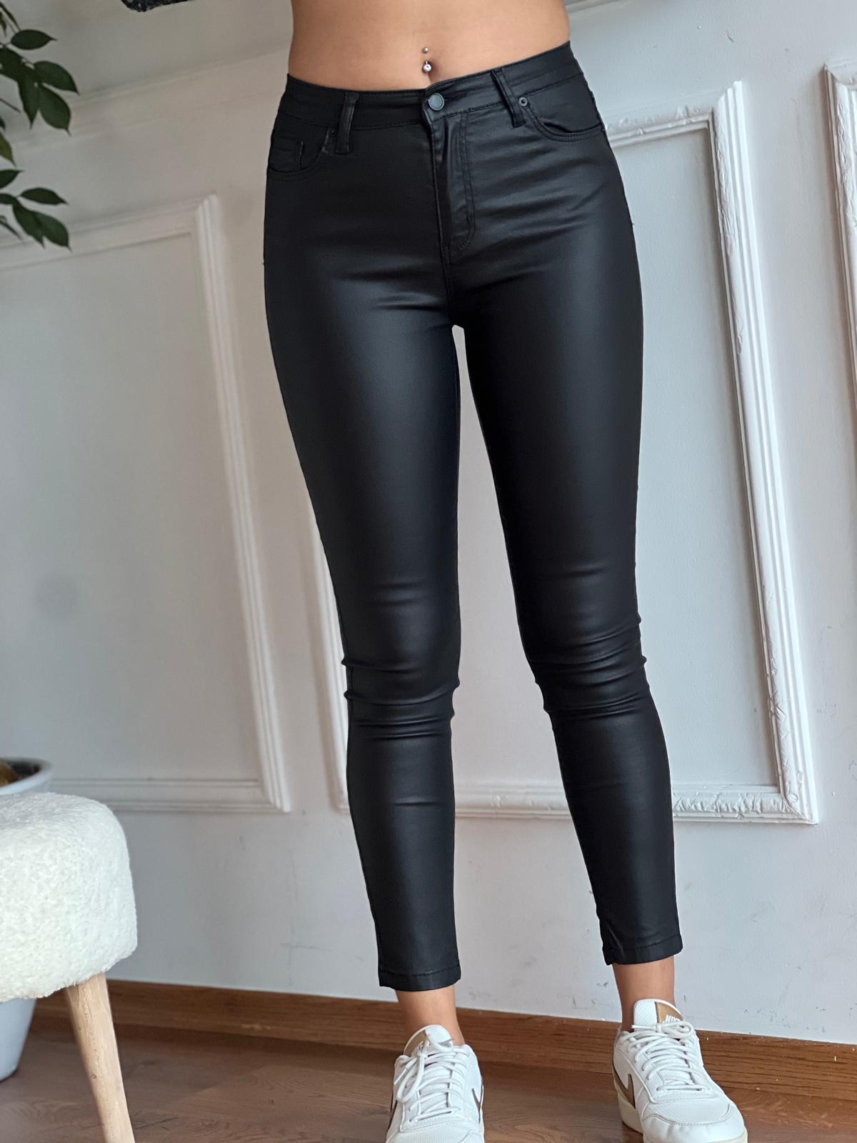 Dar Paça Mumlu Pantolon 7354-7355 Siyah
