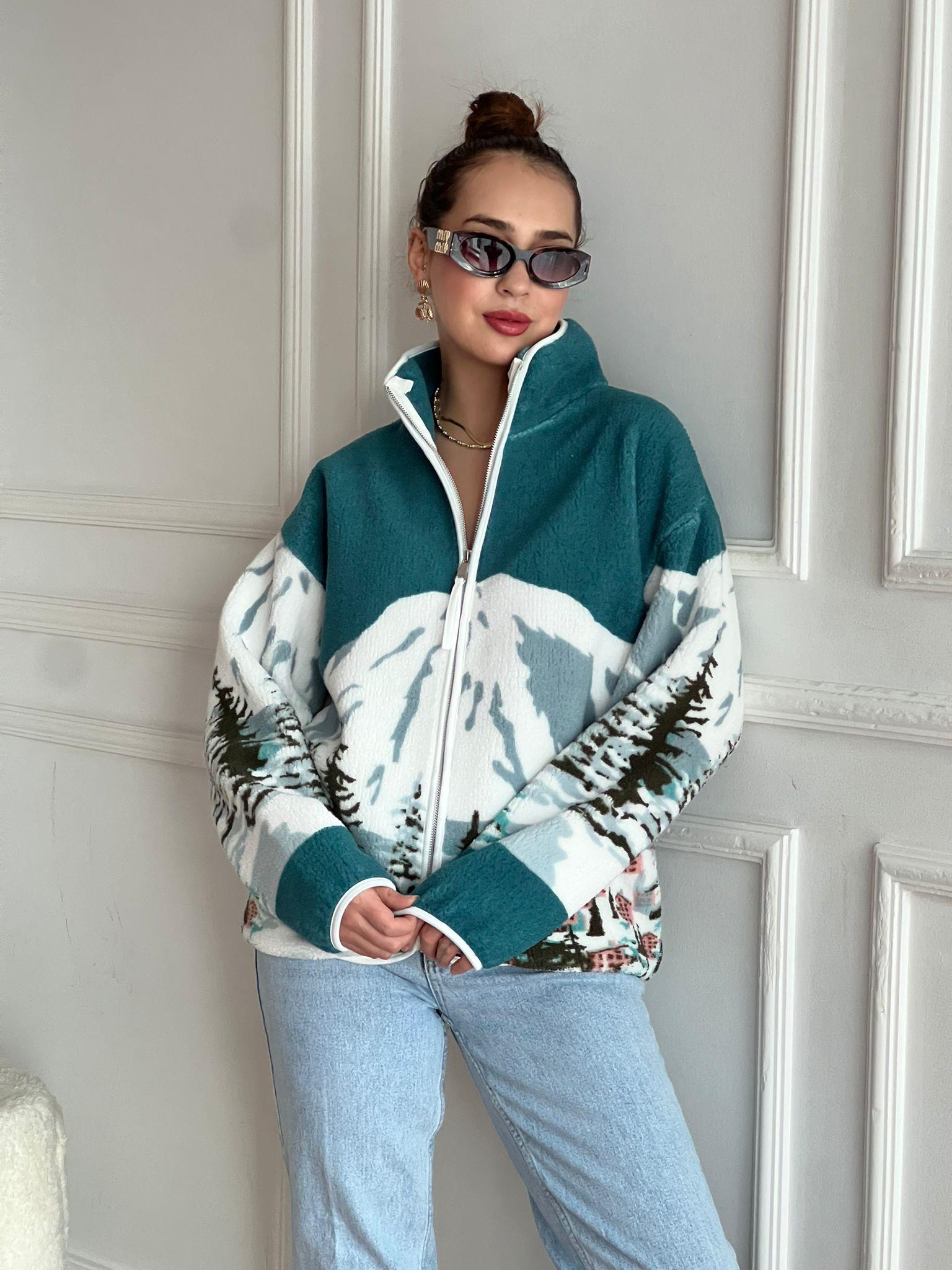 Fermuarlı Polar 22866 Mavi